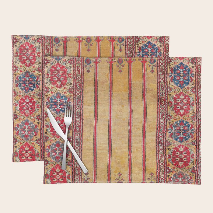 Ladik Central Anatolian Column Rug Print Placemat Gallery Image 1