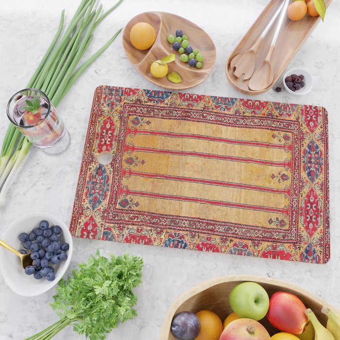 Ladik Central Anatolian Column Rug Print Cutting Board Gallery Image 2