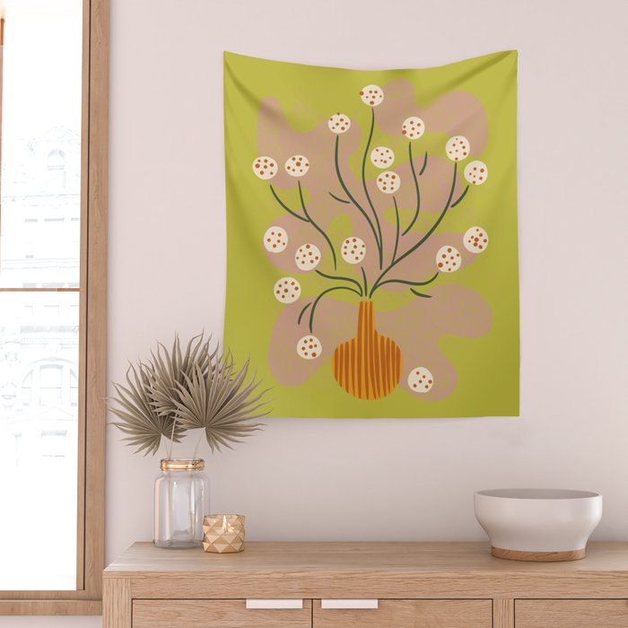 Round Flower Still Life Wall Tapestry Gallery Image 2