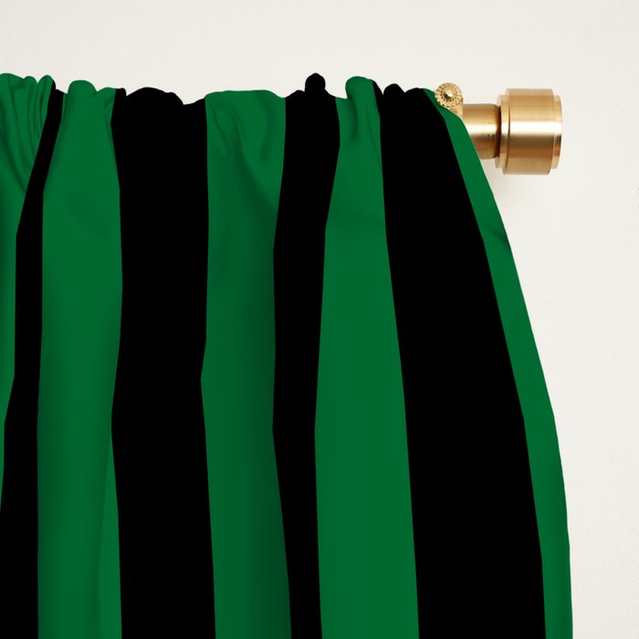 Colour Pop Stripes in Green - White and Black Window Curtain Gallery Image 2