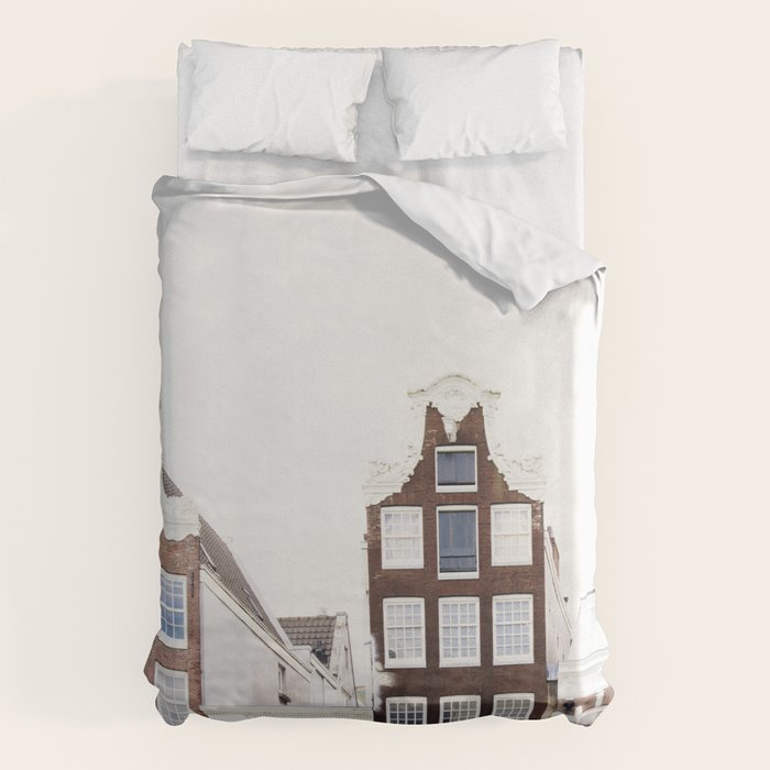 Crooked Amsterdam Houses | Architecture Art Print | Travel Photography Duvet Cover Gallery Image 1