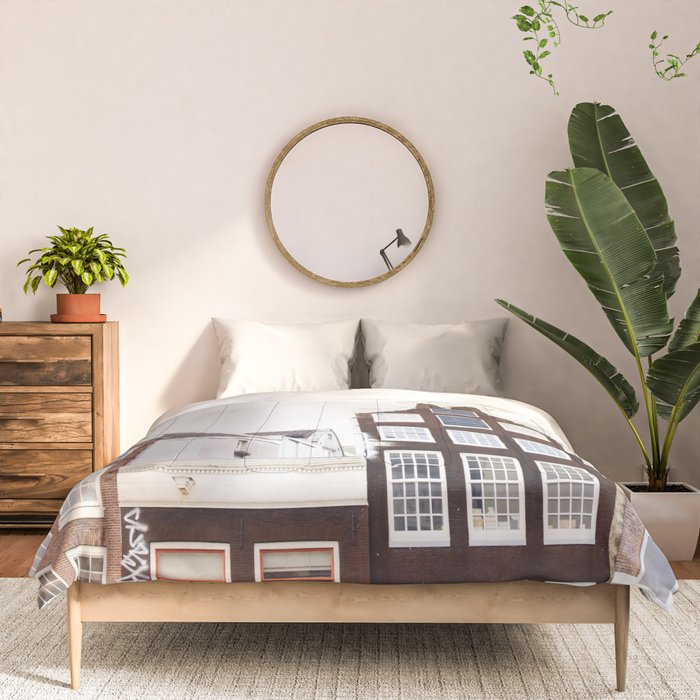 Crooked Amsterdam Houses | Architecture Art Print | Travel Photography Comforter Gallery Image 3