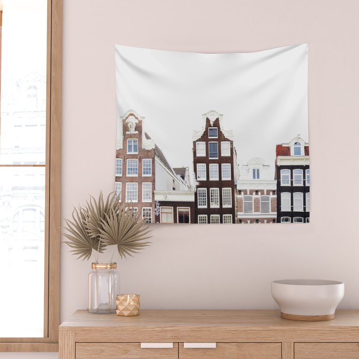 Crooked Amsterdam Houses | Architecture Art Print | Travel Photography Wall Tapestry Gallery Image 2