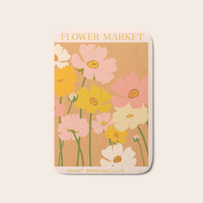 Flower Market - Ranunculus #1 Bath Mat Gallery Image 1