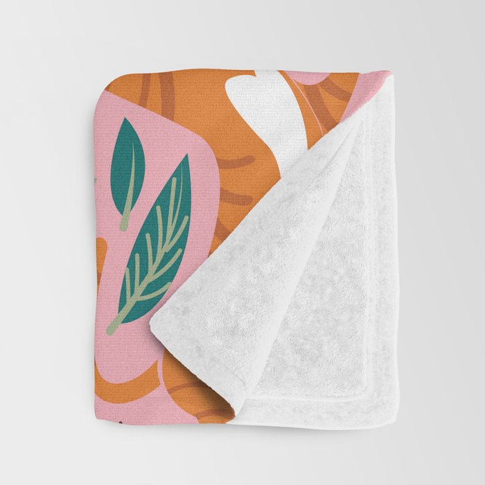Autumn joy // light pink background cats dancing with many leaves in fall colors Throw Blanket Gallery Image 3