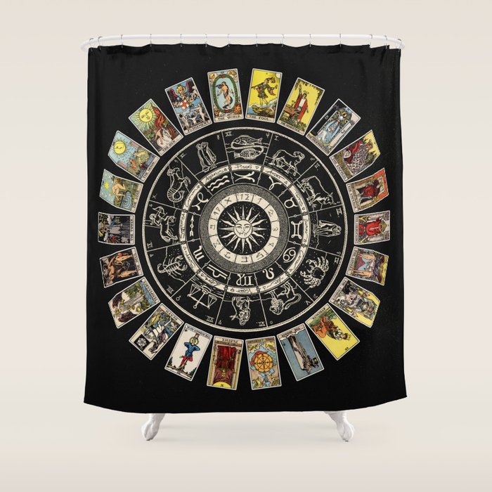 The Major Arcana & The Wheel of the Zodiac Shower Curtain Gallery Image 1