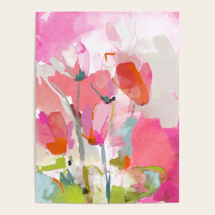 Floral abstract pink art Poster Gallery Image 4