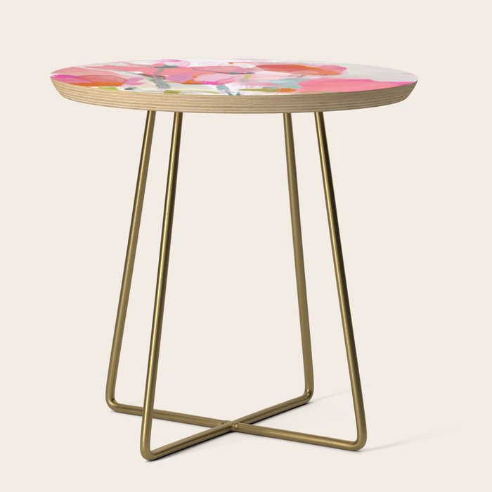 Floral abstract pink art Side Table Gallery Image 1