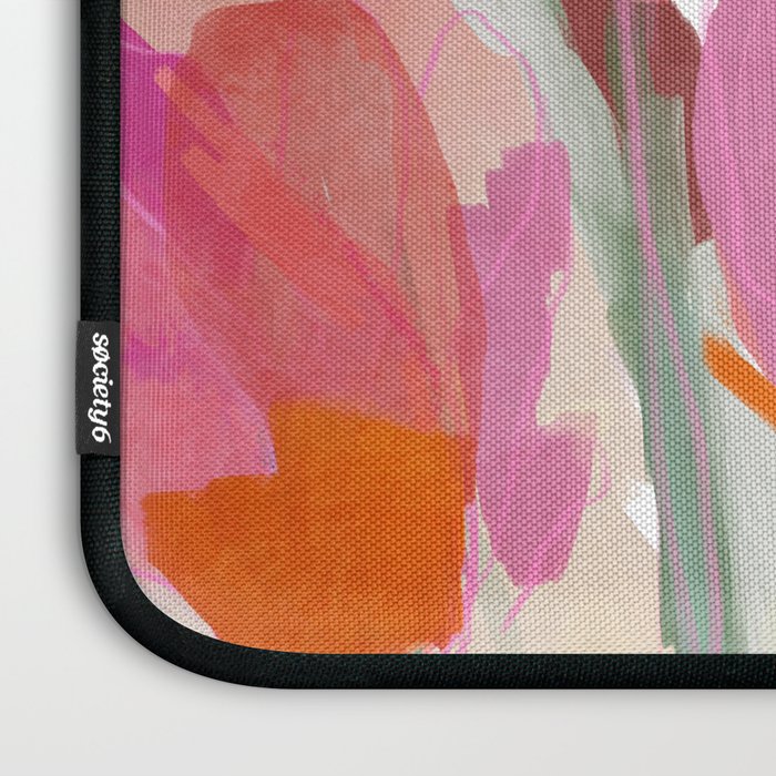 Floral abstract pink art Laptop Sleeve Gallery Image 3