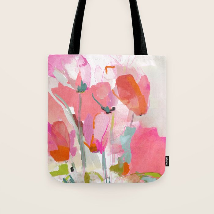 Floral abstract pink art Tote Bag Gallery Image 1