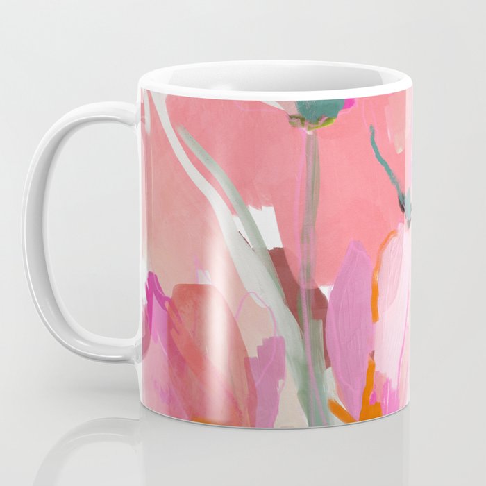 Floral abstract pink art Coffee Mug Gallery Image 3