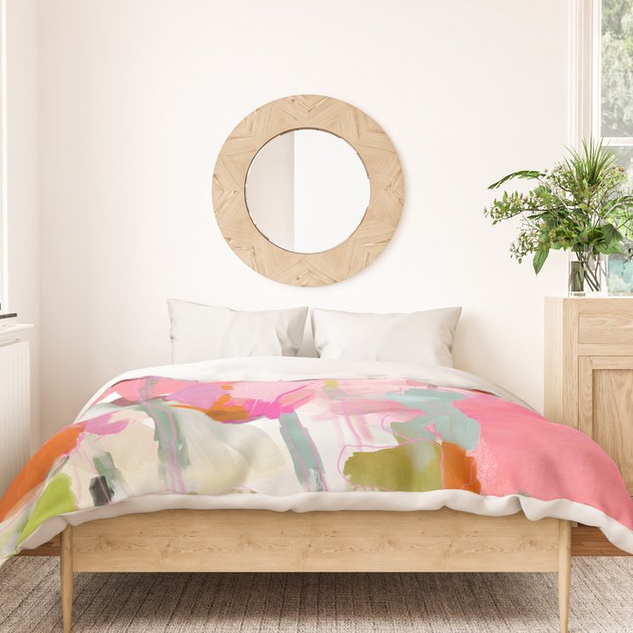 Floral abstract pink art Duvet Cover Gallery Image 3