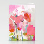 Floral abstract pink art Stationery Card Gallery Image 2