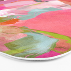 Floral abstract pink art Bath Mat Gallery Image 3