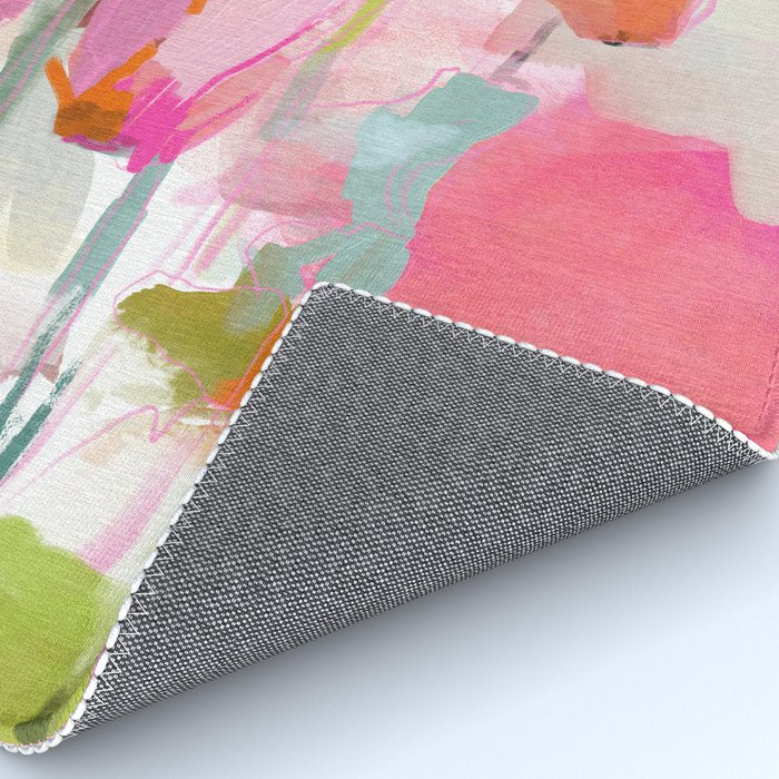 Floral abstract pink art Rug Gallery Image 4