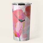 Floral abstract pink art Travel Mug Gallery Image 1