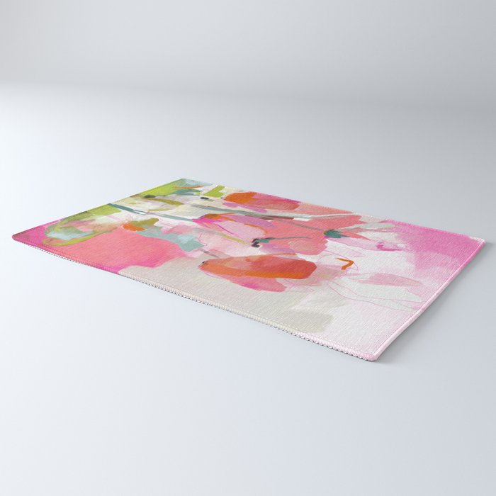 Floral abstract pink art Rug Gallery Image 3