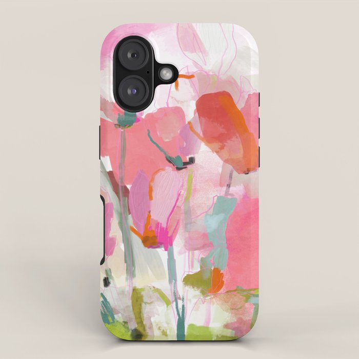 Floral abstract pink art iPhone Case Gallery Image 1