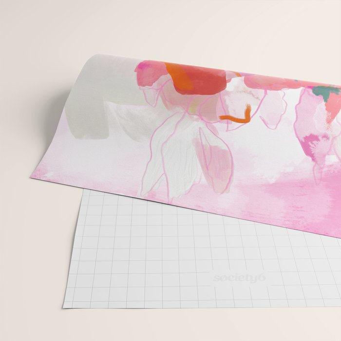 Floral abstract pink art Wrapping Paper Gallery Image 2