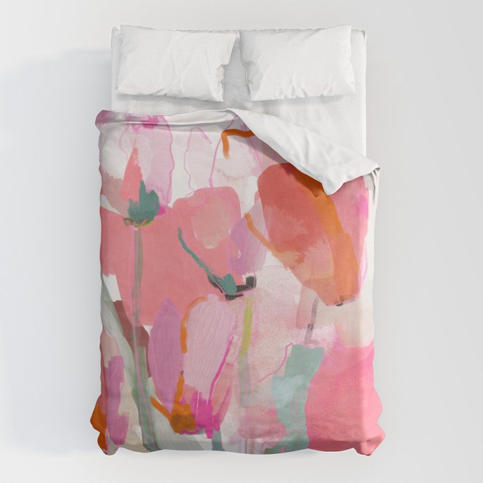 Floral abstract pink art Duvet Cover Gallery Image 1