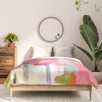Floral abstract pink art Comforter Gallery Image 3