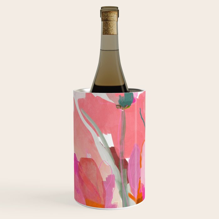 Floral abstract pink art Wine Chiller Gallery Image 2