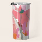Floral abstract pink art Travel Mug Gallery Image 3