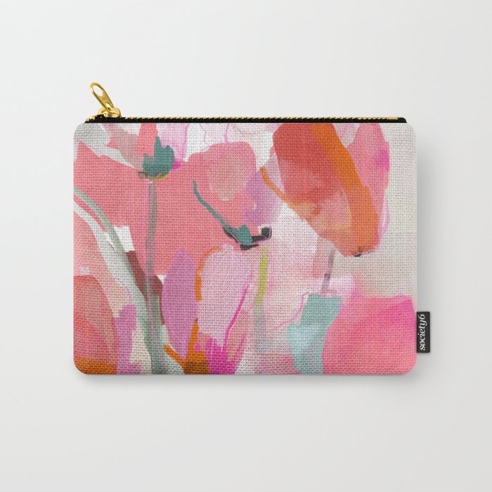 Floral abstract pink art Carry All Pouch Gallery Image 1
