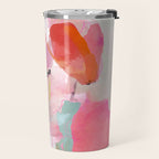 Floral abstract pink art Travel Mug Gallery Image 2