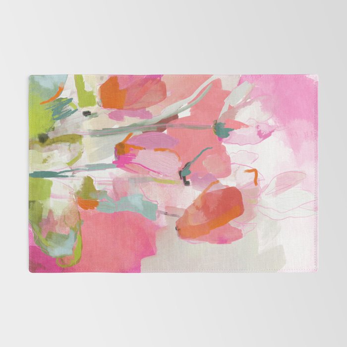 Floral abstract pink art Rug Gallery Image 2