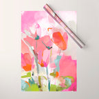 Floral abstract pink art Wrapping Paper Gallery Image 1