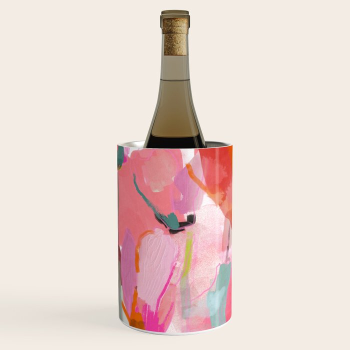 Floral abstract pink art Wine Chiller Gallery Image 1