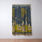 Painting of Five Women by a River with a Kite and Hookah Window Curtain Gallery Image 3