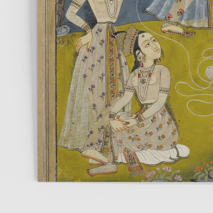 Painting of Five Women by a River with a Kite and Hookah Poster Gallery Image 3