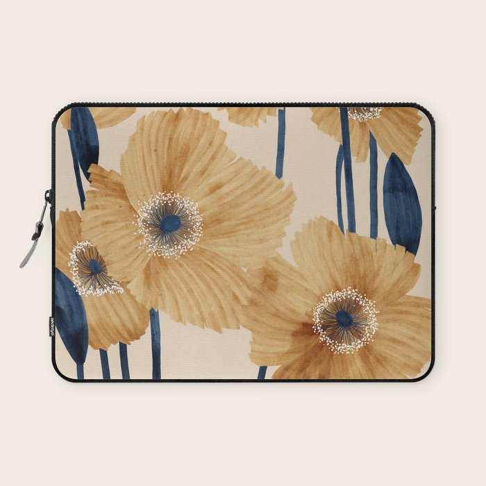 Poppies flowers watercolor Laptop Sleeve Gallery Image 1