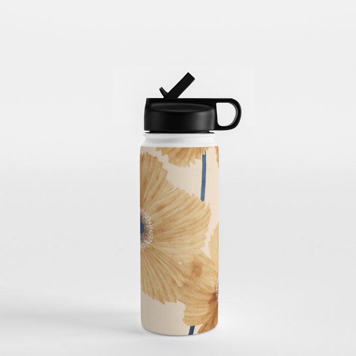 Poppies flowers watercolor Water Bottle Gallery Image 1