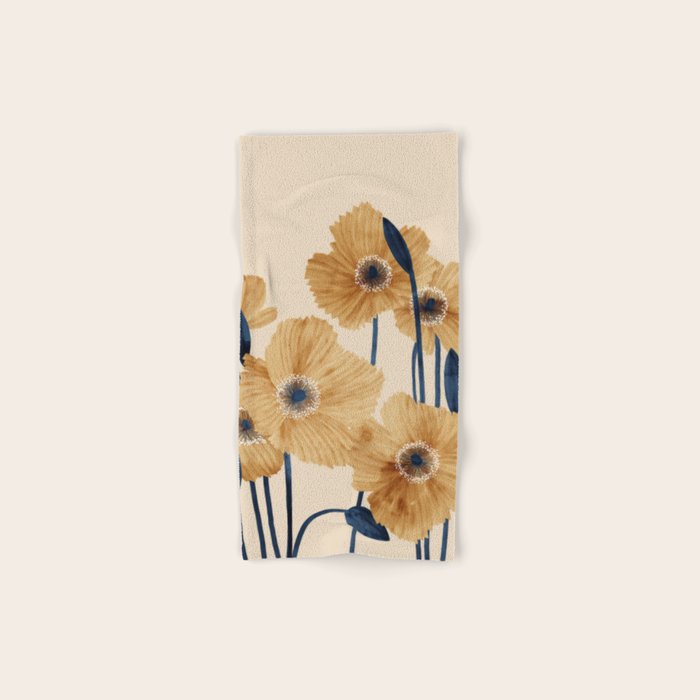 Poppies flowers watercolor Bath Towel Gallery Image 1