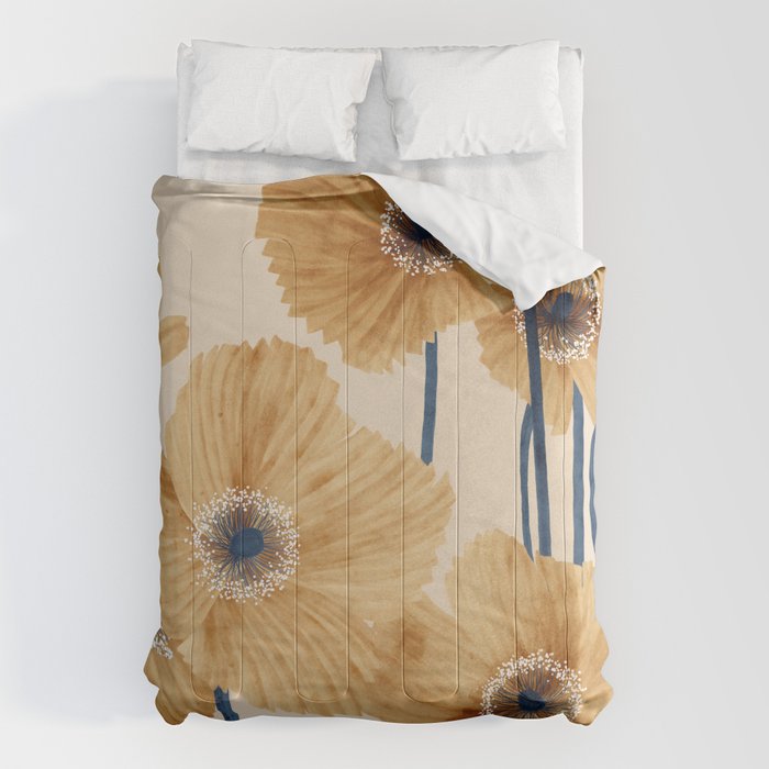 Poppies flowers watercolor Comforter Gallery Image 1