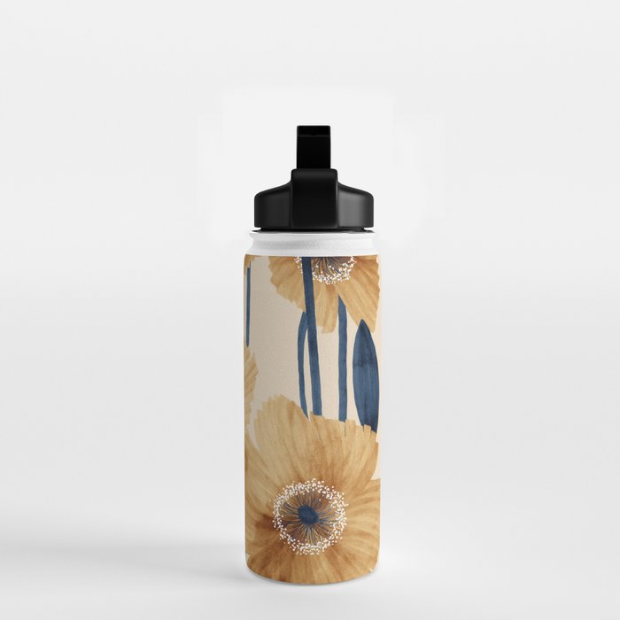 Poppies flowers watercolor Water Bottle Gallery Image 2