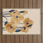 Poppies flowers watercolor Outdoor Rug Gallery Image 1