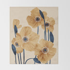 Poppies flowers watercolor Throw Blanket Gallery Image 2