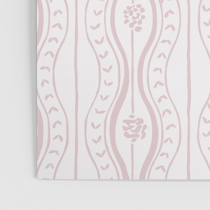 Wavy lines and tiny blooms - soft blush baby pink tones pattern Poster Gallery Image 3