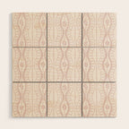 Wavy lines and tiny blooms - soft blush baby pink tones pattern Wood Wall Art Gallery Image 1