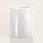 Wavy lines and tiny blooms - soft blush baby pink tones pattern Coffee Mug Gallery Image 4