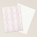 Wavy lines and tiny blooms - soft blush baby pink tones pattern Stationery Card Gallery Image 2