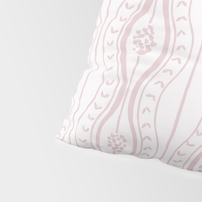 Wavy lines and tiny blooms - soft blush baby pink tones pattern Pillow Sham Gallery Image 4