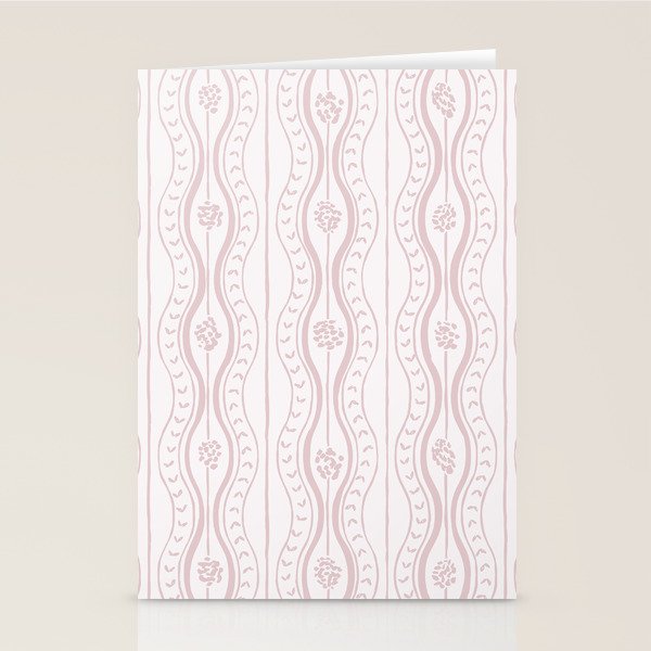 Wavy lines and tiny blooms - soft blush baby pink tones pattern Stationery Card Gallery Image 2