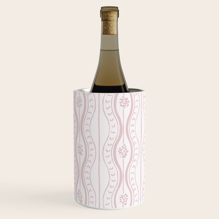 Wavy lines and tiny blooms - soft blush baby pink tones pattern Wine Chiller Gallery Image 2