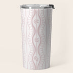 Wavy lines and tiny blooms - soft blush baby pink tones pattern Travel Mug Gallery Image 2