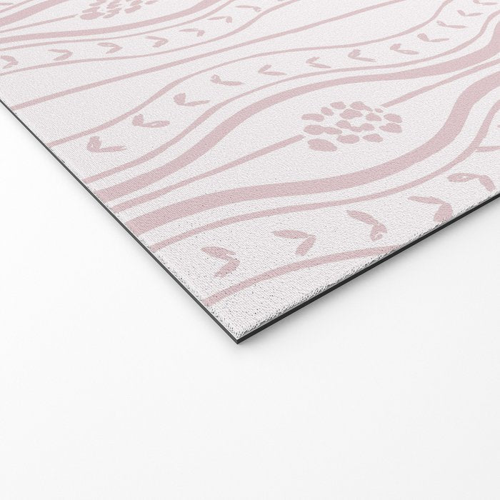 Wavy lines and tiny blooms - soft blush baby pink tones pattern Welcome Mat Gallery Image 2